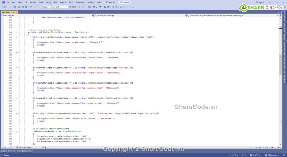 source code c#,sql server,database,Compare,DBCompare